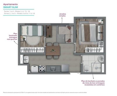Apartamento, 2 quartos, 46 m² - Foto 2