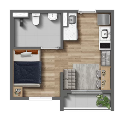 Apartamento, 1 quarto, 35 m² - Foto 1