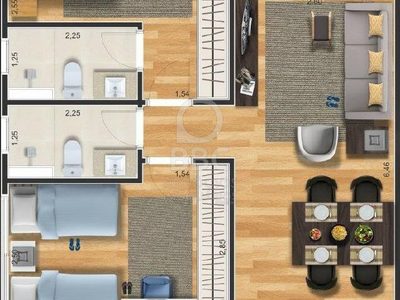 Apartamento, 1 quarto, 46 m² - Foto 4