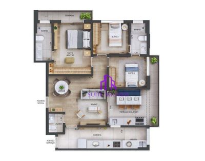 Apartamento, 3 quartos, 126 m² - Foto 1