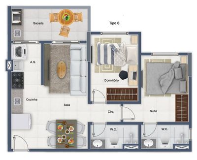 Apartamento, 2 quartos, 57 m² - Foto 3