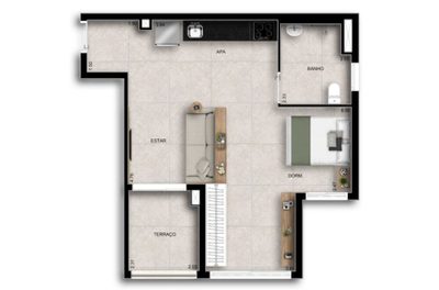 Apartamento, 1 quarto, 50 m² - Foto 4