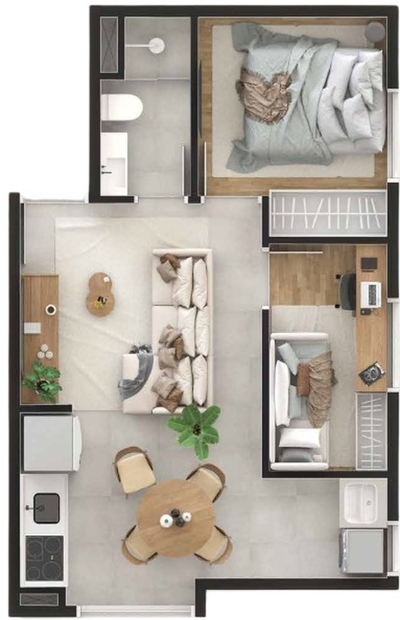 Apartamento, 2 quartos, 34 m² - Foto 1