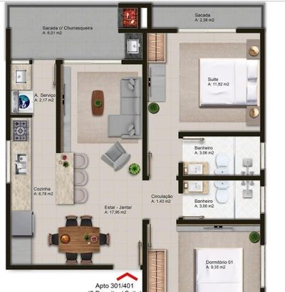 Apartamento, 2 quartos, 72 m² - Foto 4