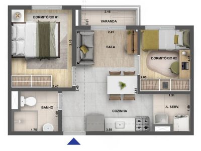 Apartamento, 2 quartos, 38 m² - Foto 5