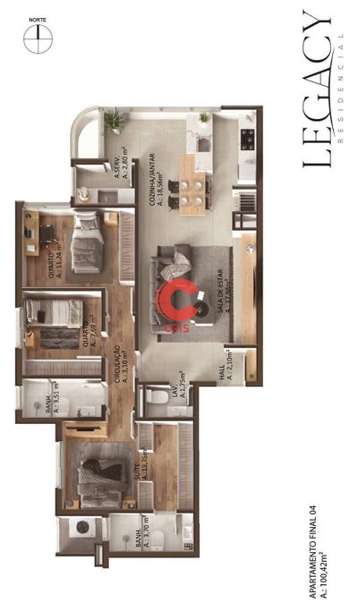 Apartamento, 3 quartos, 100 m² - Foto 4