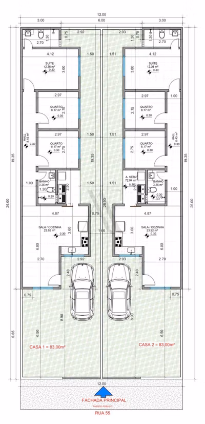 Casa, 3 quartos, 83 m² - Foto 1