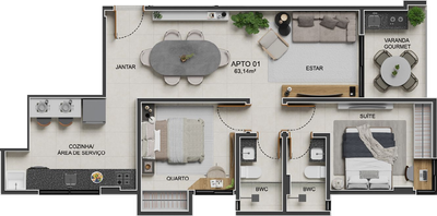 Apartamento, 2 quartos, 63 m² - Foto 5