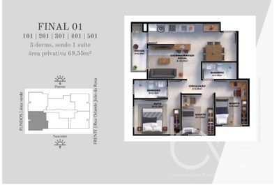 Apartamento, 2 quartos, 57 m² - Foto 3