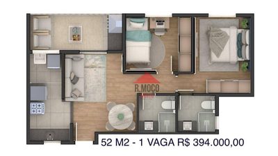 Apartamento, 2 quartos, 45 m² - Foto 2
