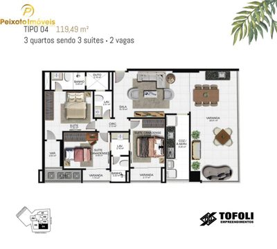 Apartamento, 3 quartos, 120 m² - Foto 2