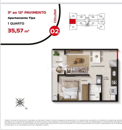 Apartamento, 1 quarto, 35 m² - Foto 2
