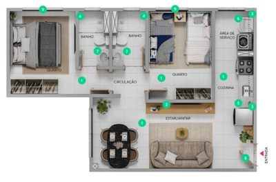 Apartamento, 2 quartos, 46 m² - Foto 1