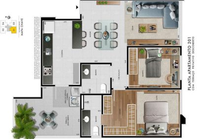 Apartamento, 2 quartos, 78 m² - Foto 2
