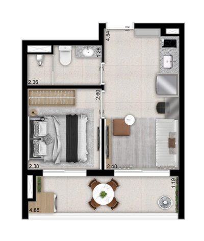 Apartamento, 1 quarto, 45 m² - Foto 4