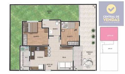 Cobertura, 2 quartos, 49 m² - Foto 3