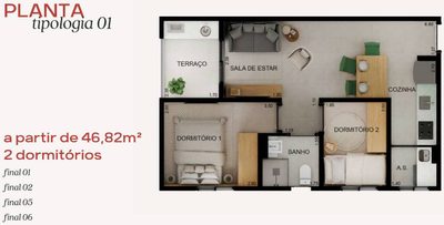 Apartamento, 2 quartos, 44 m² - Foto 4