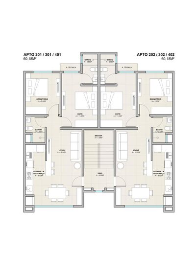 Apartamento, 2 quartos, 60 m² - Foto 3