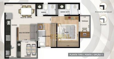 Apartamento, 2 quartos, 44 m² - Foto 2