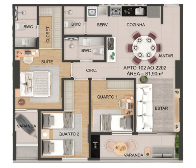Apartamento, 3 quartos, 82 m² - Foto 4