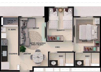 Apartamento, 2 quartos, 49 m² - Foto 4