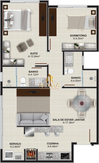 Apartamento, 2 quartos, 74 m² - Foto 2