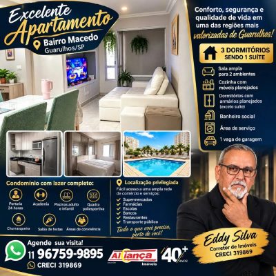 Apartamento, 3 quartos, 70 m² - Foto 1