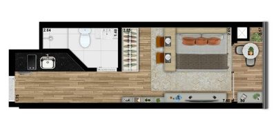 Apartamento, 1 quarto, 24 m² - Foto 2