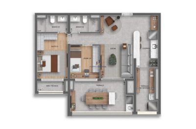Apartamento, 2 quartos, 56 m² - Foto 2