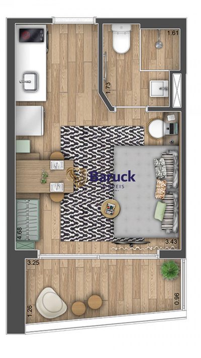 Apartamento, 1 quarto - Foto 3