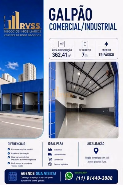 Depósito-Galpão, 362 m² - Foto 1