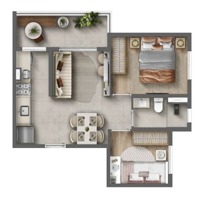 Apartamento, 2 quartos, 51 m² - Foto 1