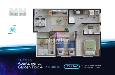 Apartamento, 2 quartos, 53 m² - Foto 3