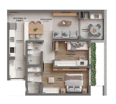 Apartamento, 3 quartos, 131 m² - Foto 1