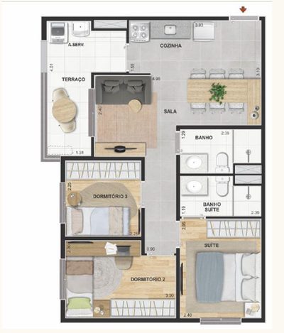 Apartamento, 2 quartos, 37 m² - Foto 1