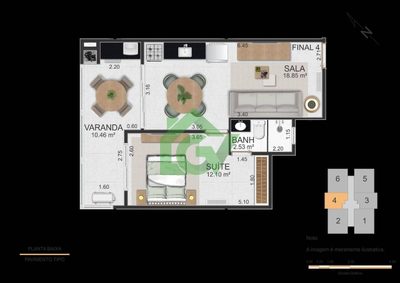 Apartamento, 1 quarto, 50 m² - Foto 2