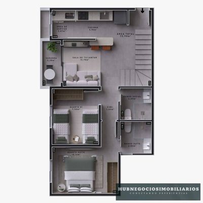Apartamento, 2 quartos, 55 m² - Foto 3