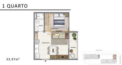 Apartamento, 1 quarto, 33 m² - Foto 3