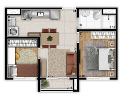 Apartamento, 2 quartos, 36 m² - Foto 4