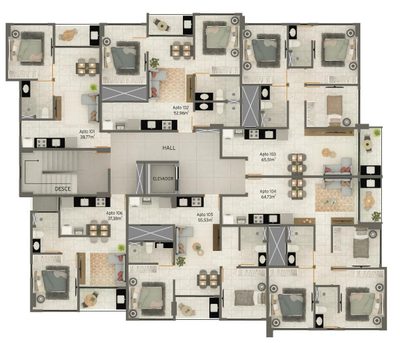 Apartamento, 2 quartos, 53 m² - Foto 1