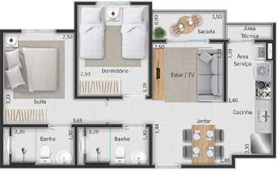 Apartamento, 2 quartos, 52 m² - Foto 5