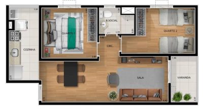 Apartamento, 2 quartos, 44 m² - Foto 4