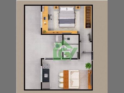 Apartamento, 1 quarto, 37 m² - Foto 1