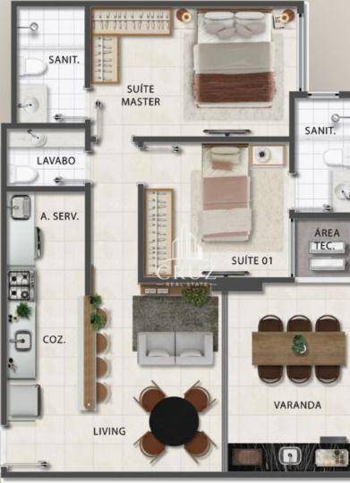 Apartamento, 2 quartos, 60 m² - Foto 2