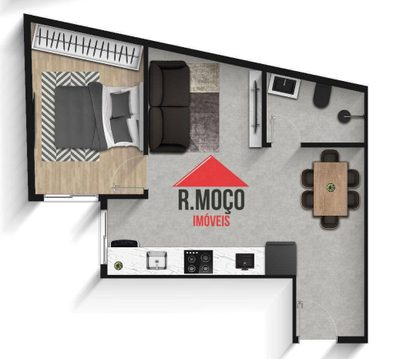 Apartamento, 1 quarto, 37 m² - Foto 2