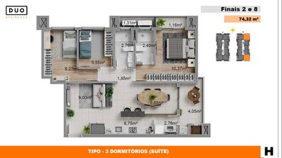Apartamento, 3 quartos, 76 m² - Foto 1