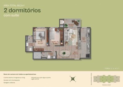 Apartamento, 2 quartos, 68 m² - Foto 1