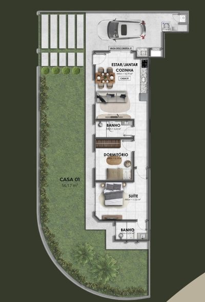 Casa, 2 quartos, 56 m² - Foto 2