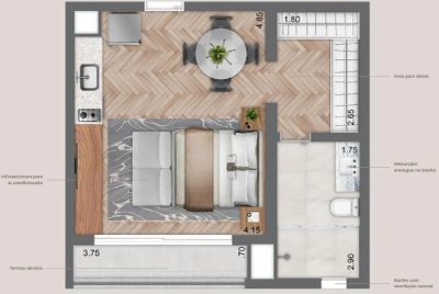 Apartamento, 1 quarto, 38 m² - Foto 4