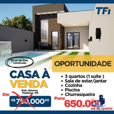 Casa, 3 quartos, 80 m² - Foto 1